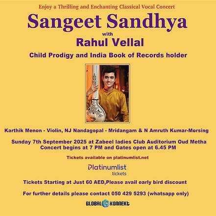 Sangeet Sandhya with Rahul Vellal Live in Dubai – Concerts OHHE.com Special Offers, Deals & Discounts
