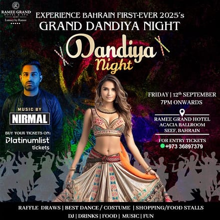 Grand Dandiya Night Bahrain – Desi Events OHHE.com Special Offers, Deals & Discounts